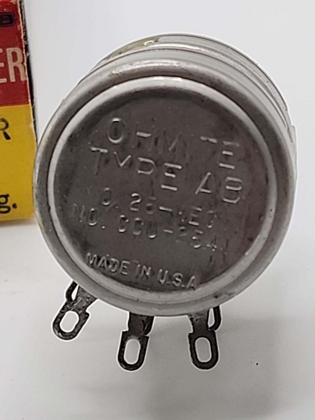 Ohmite CCU-2541 Potentiometer 2 Watt Type AB 0.25 Meg. OHMS Nos