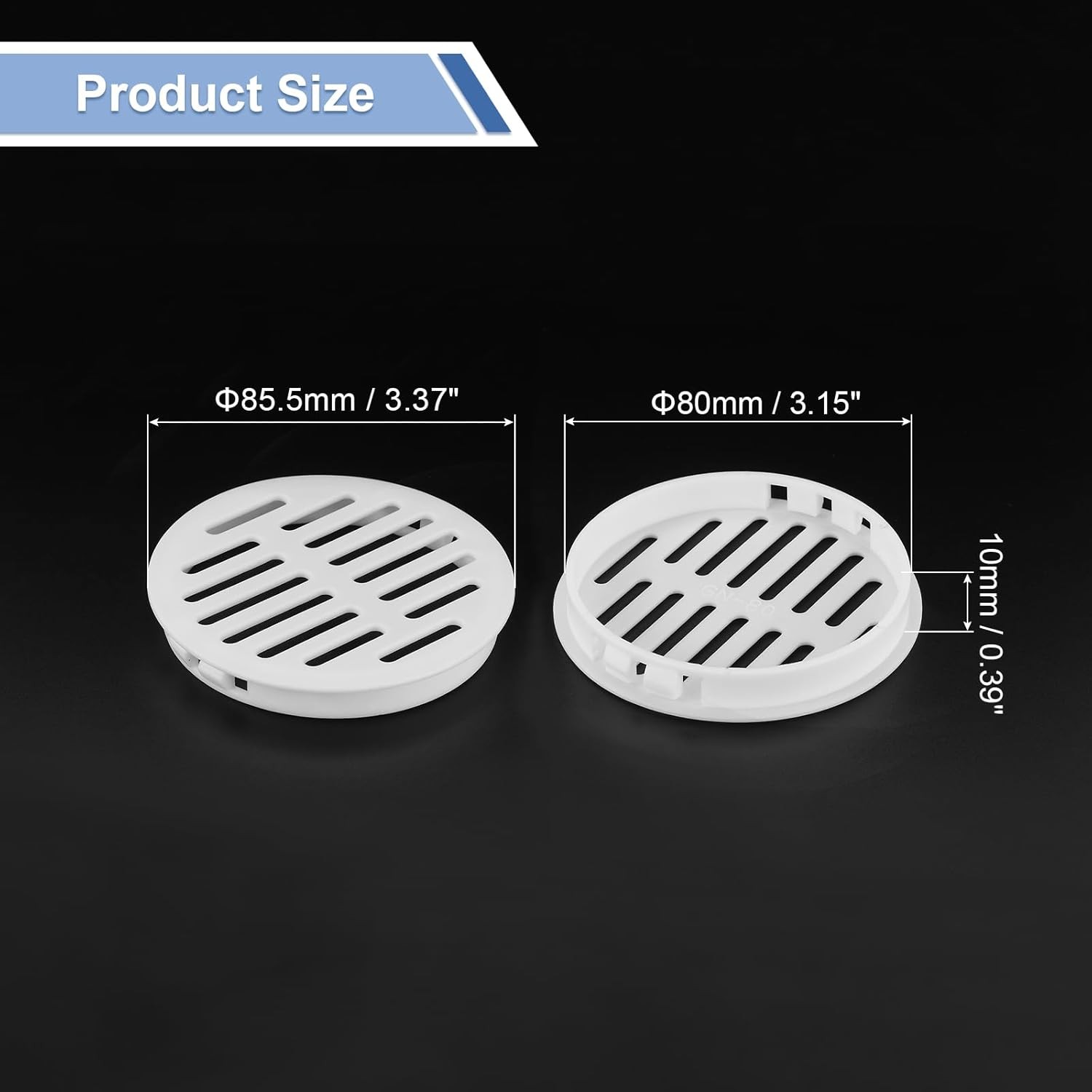 Round Soffit Vent 3 Inch, Pack of 4 80mm White Plastic Roof Attic Vent Cover