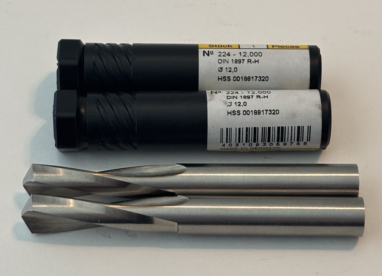 2 Guhring 12.0 MM Low Helix HSS Stub Length Uncoated 118 Point Spiral Drills New