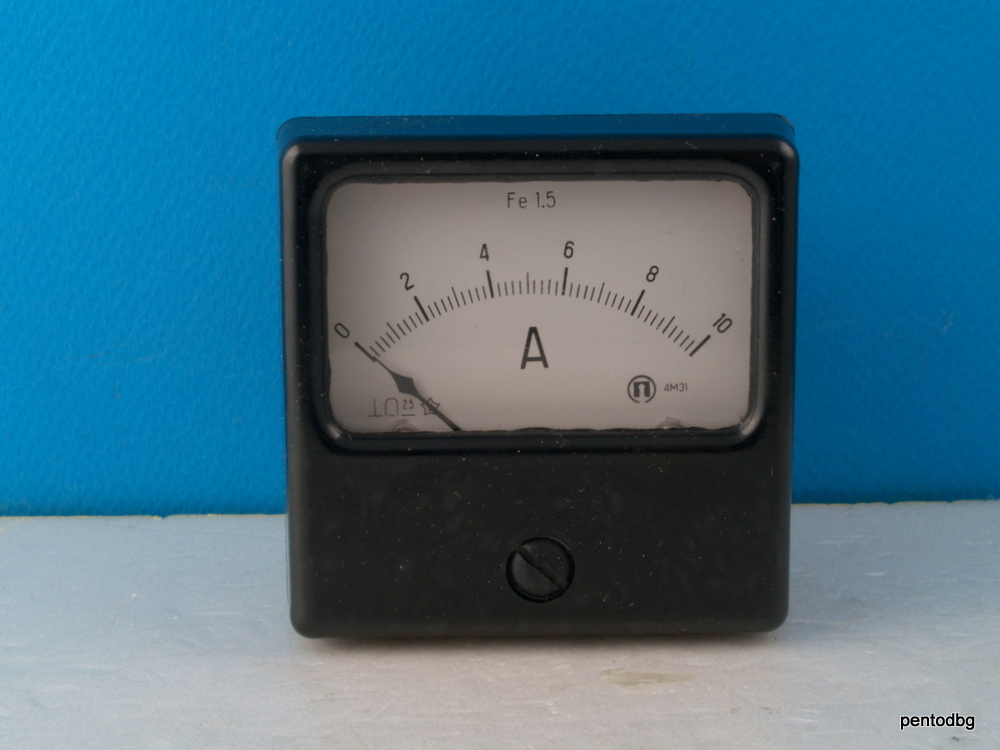 ANALOG PANEL AMPER METER WITH SHUNT DC 0-10A 2.5 % 4M31 BULGARIA NOS RARE