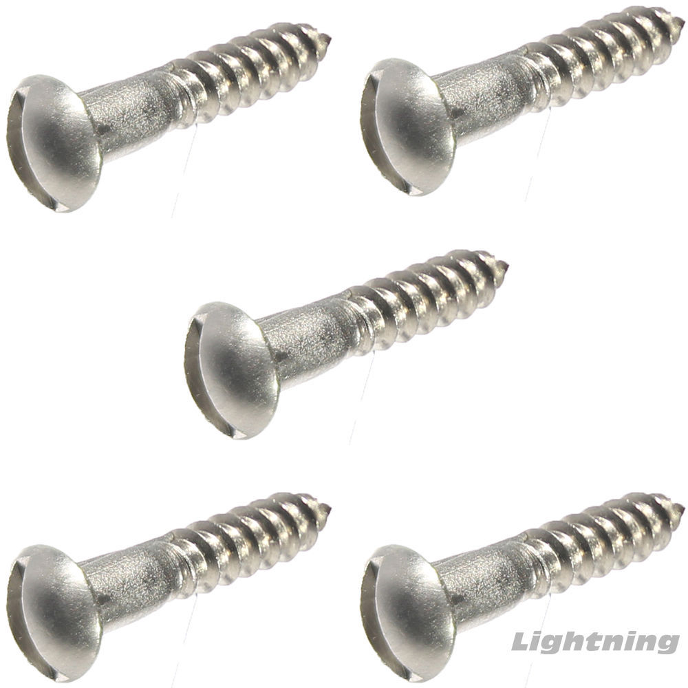 Slotted Round head Wood Screw Stainless Steel#8 x 5/8″ Qty 50