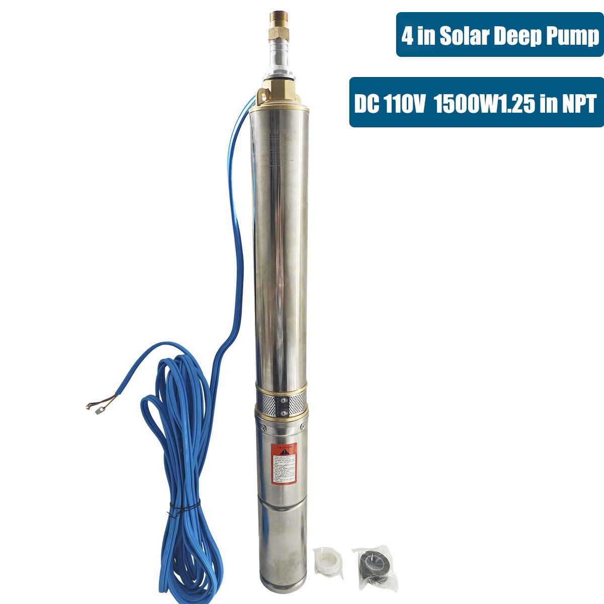 1/2 HP 4″ Deep Well Submersible Pump, 110V, 60Hz, 25GPM, 150 ft Max,33ft Cord