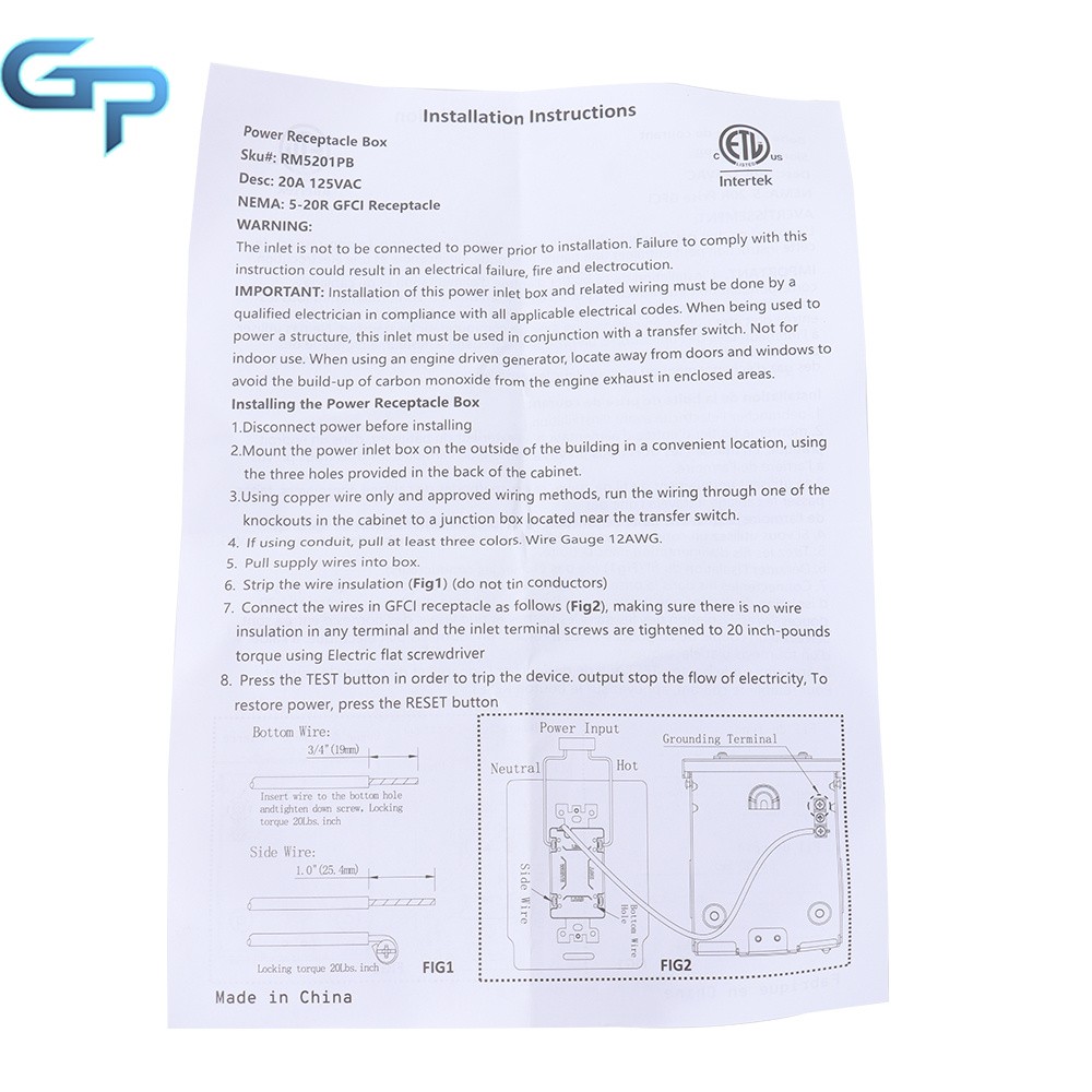 Outdoor Electrical Outlet Box Dual 20Amp GFCI Receptacle Weatherproof 3R Cover