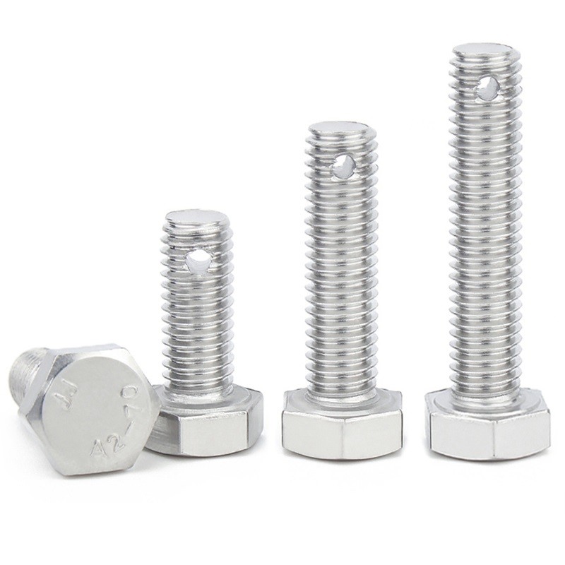 M6 M8 M10 M12 M16 Hexagon Bolts With Split Pin Hole on Shank A2 Stainless Steel