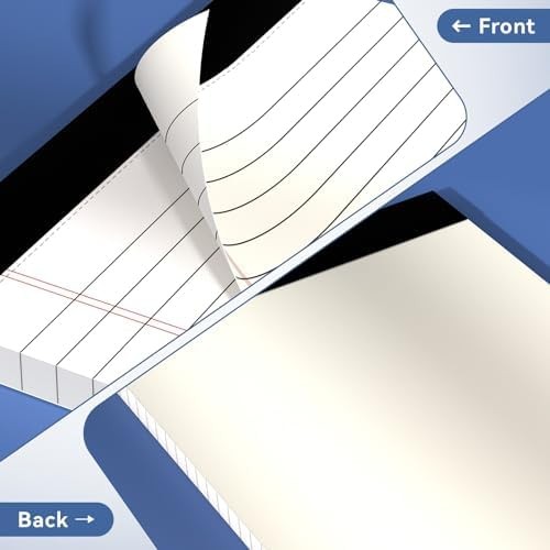 Nichela 5″ x 8″ Note Pads 4 Pack of Legal Pads 21lb Notepad College Ruled Leg…