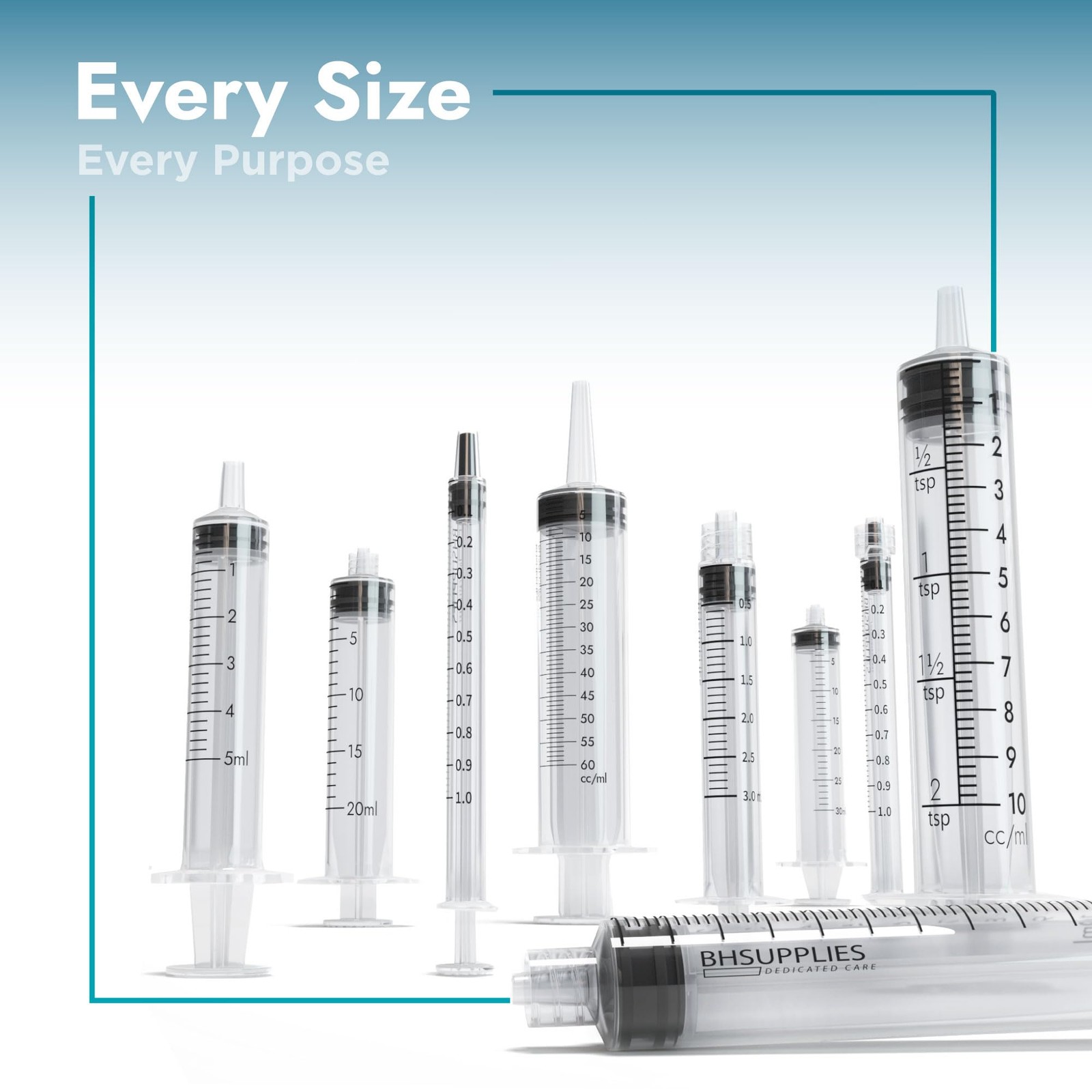 BH Supplies 20ml Luer Slip Tip Syringes (No Needle) – 50 Count (Pack of 1)