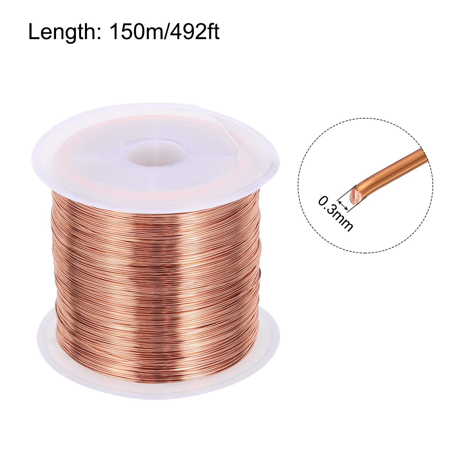 0.3mm Magnet Wire 492ft Enameled Copper Wire 100g for Transformers Inductors
