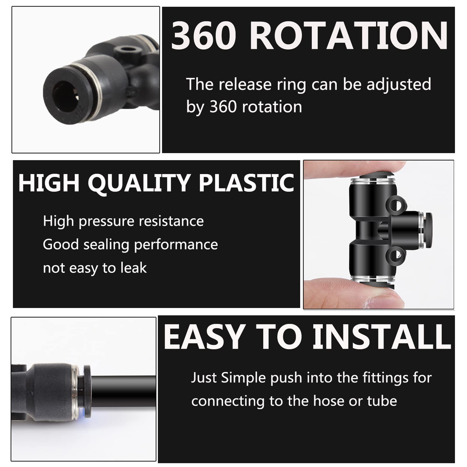 24 PCS 3/8 Inch Tube OD x 1/2 Inch NPT Male Elbow Push To Connect Fitting Kit