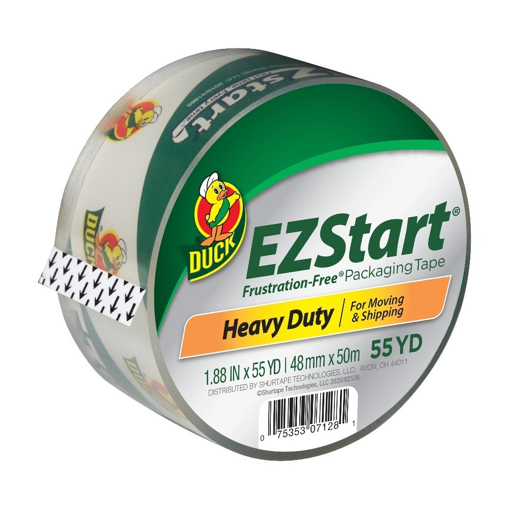 EZ Start Packaging Tape 1.88 Inch Width 55 Yard Length 2 Pack
