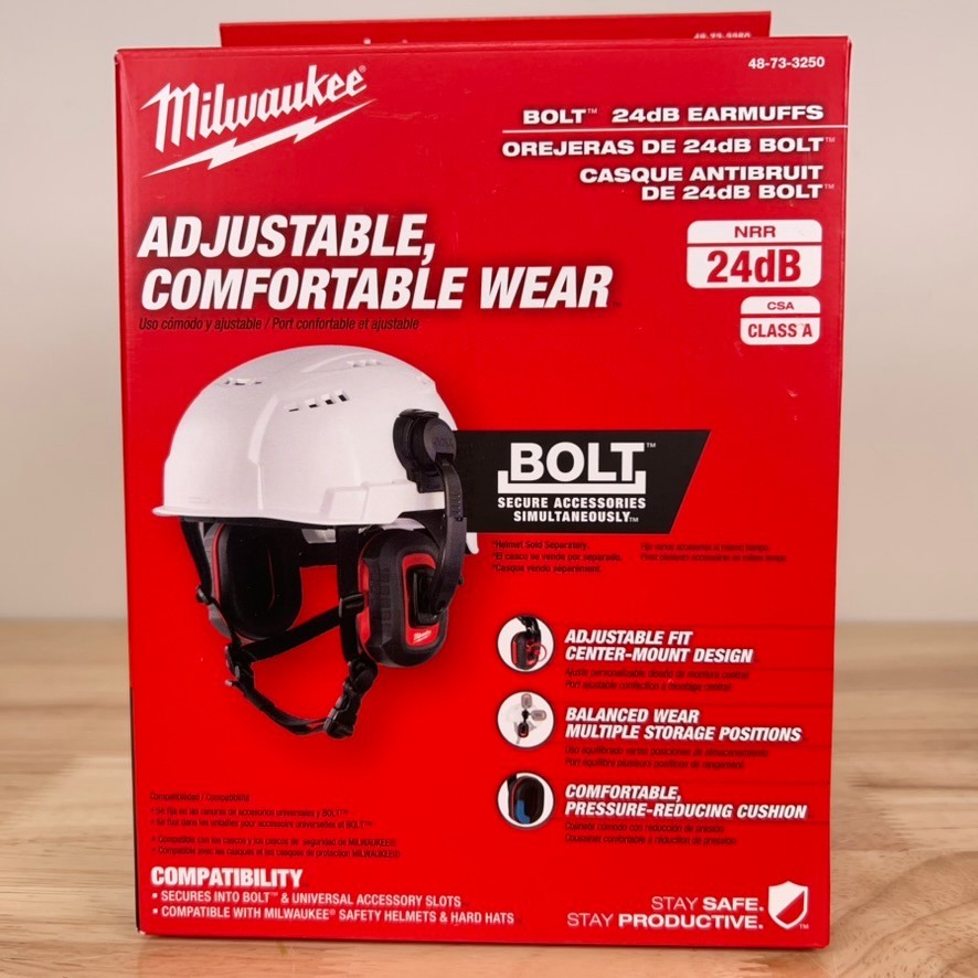 NEW Milwaukee 48-73-3250 BOLT Earmuffs 24dB Helmet Hard Hat Hearing Protection