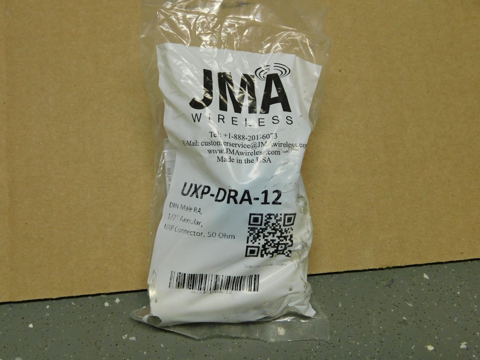 JMA Wireless UXP-DRA-12 7-16 DIN Male Right Angle Connector for 1/2″ Annular