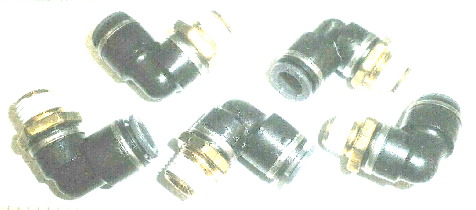 5 SMC KV2L11-35S 90° Elbow Fittings 3/8″ Thread 1/4-18 NPT Push to Connect