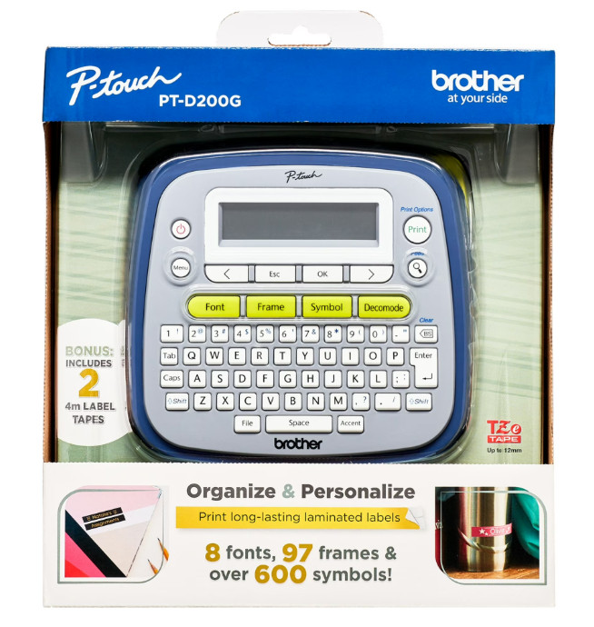 Brother P-Touch PT-D200G Label Maker with Tape, Easy-to-Use Home & Office