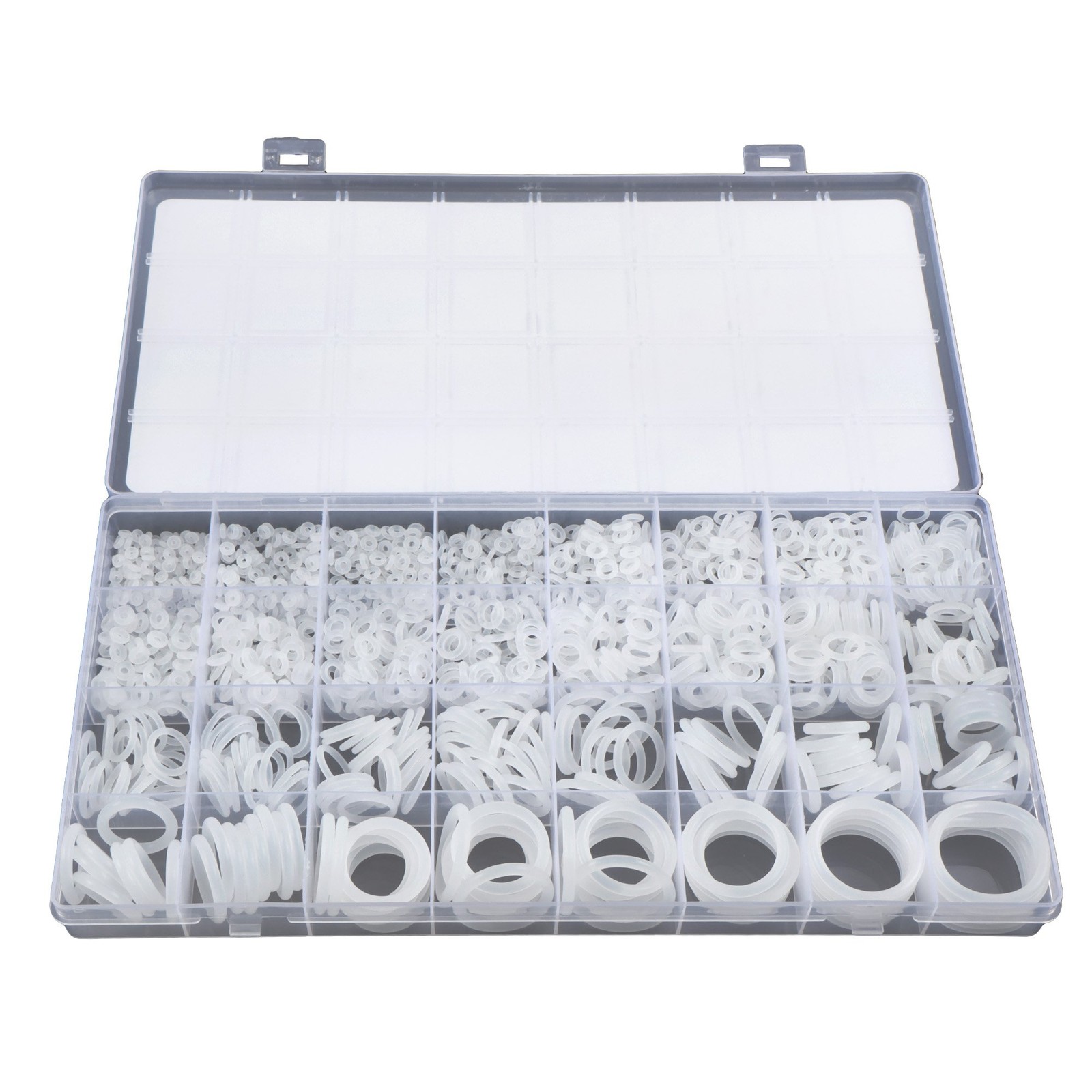 1228 Pcs 32 Size Clear Food Grade Silicone O-Ring Assortment OD 4-32mm