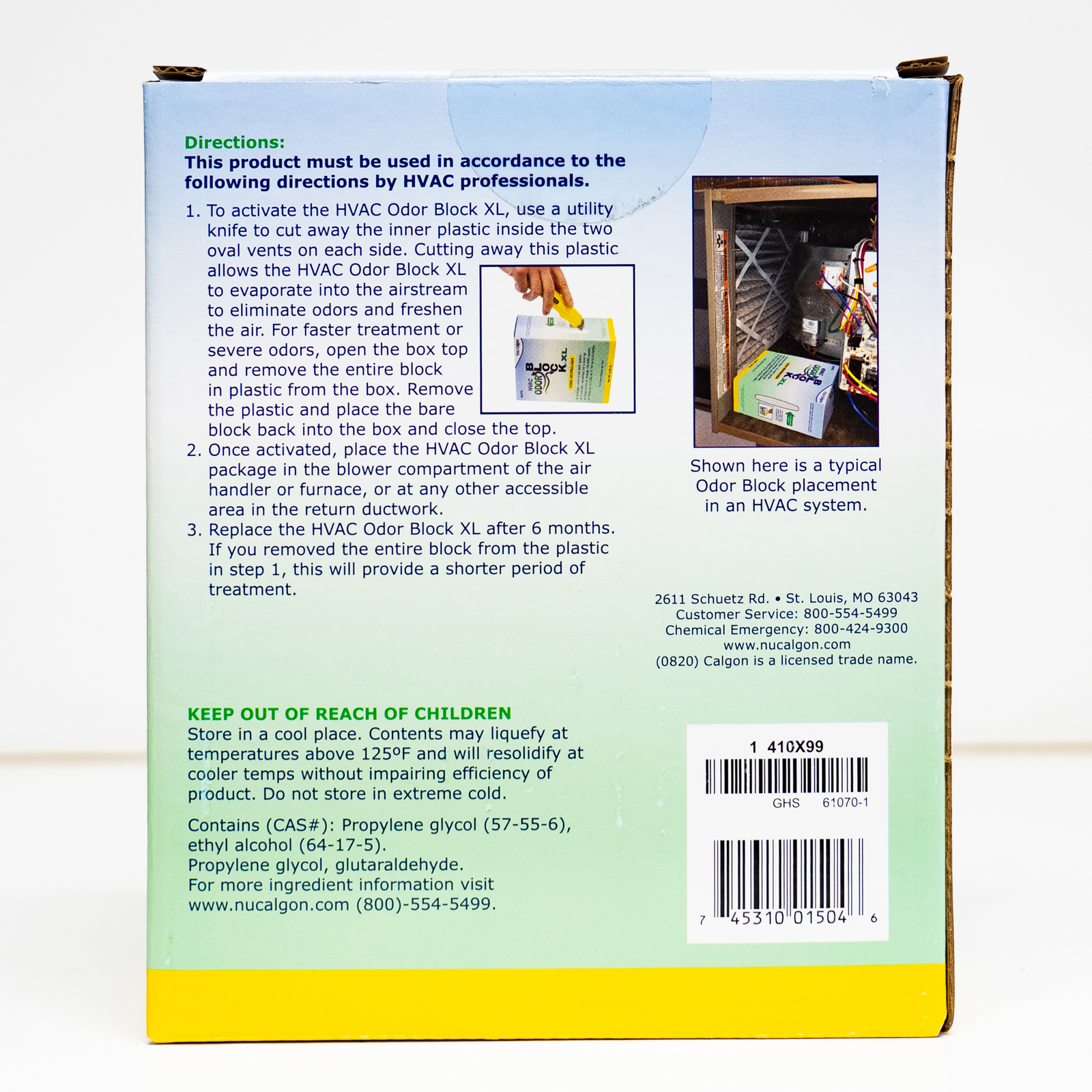Nu-Calgon Residential HVAC Odor Block XL Odor Neutralizer – 4.25 lbs. – 61070
