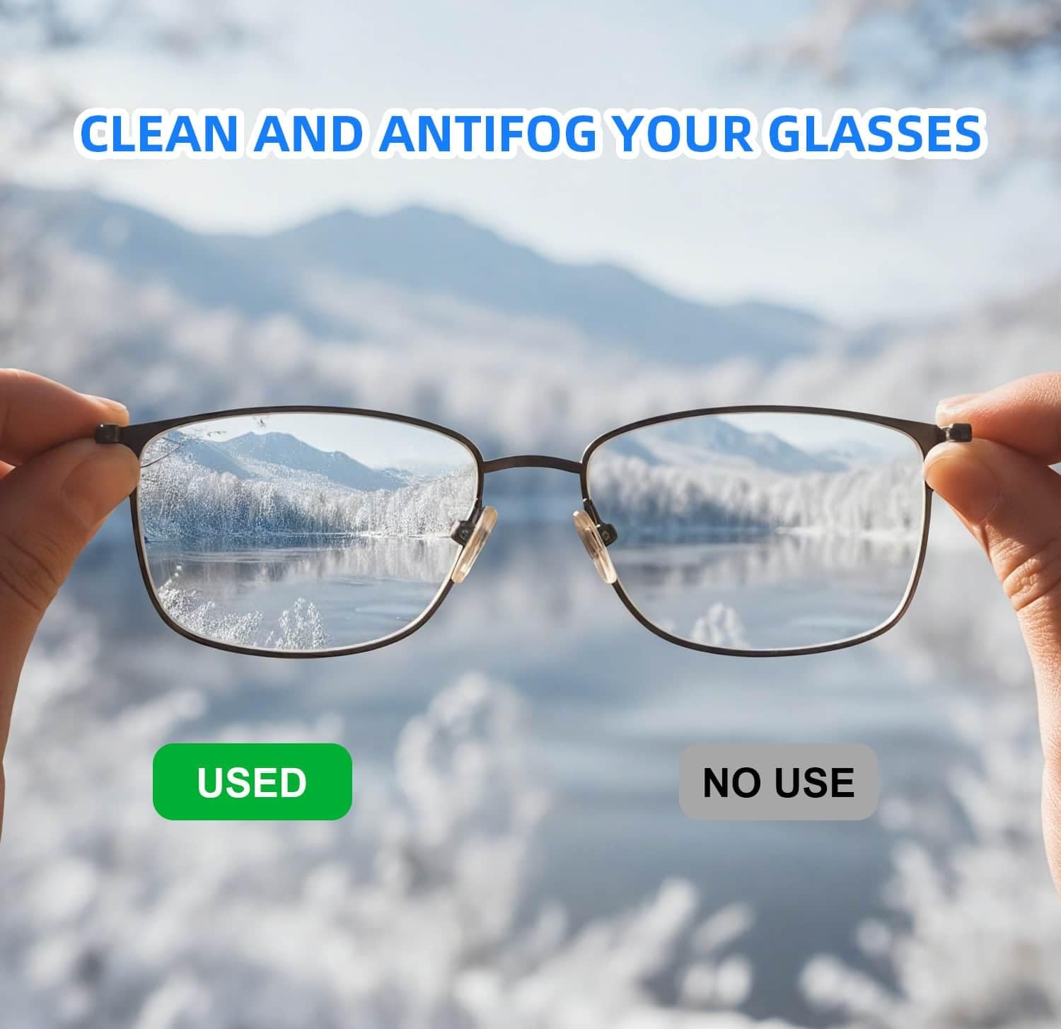 Ageantscom Anti-Fog Wipes for Glasses – Eye 1 Count (Pack of 100), Blue