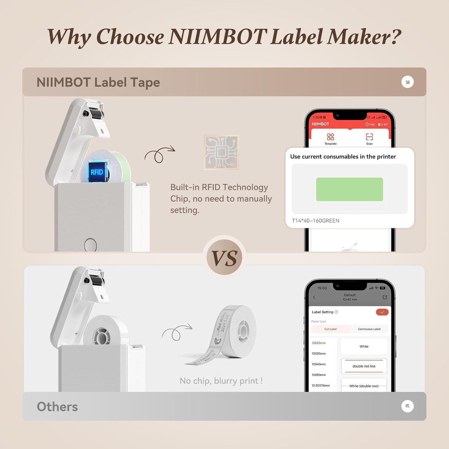 Label Maker D110 Bluetooth Thermal Label Maker Machine with Tape, Portable Inkle