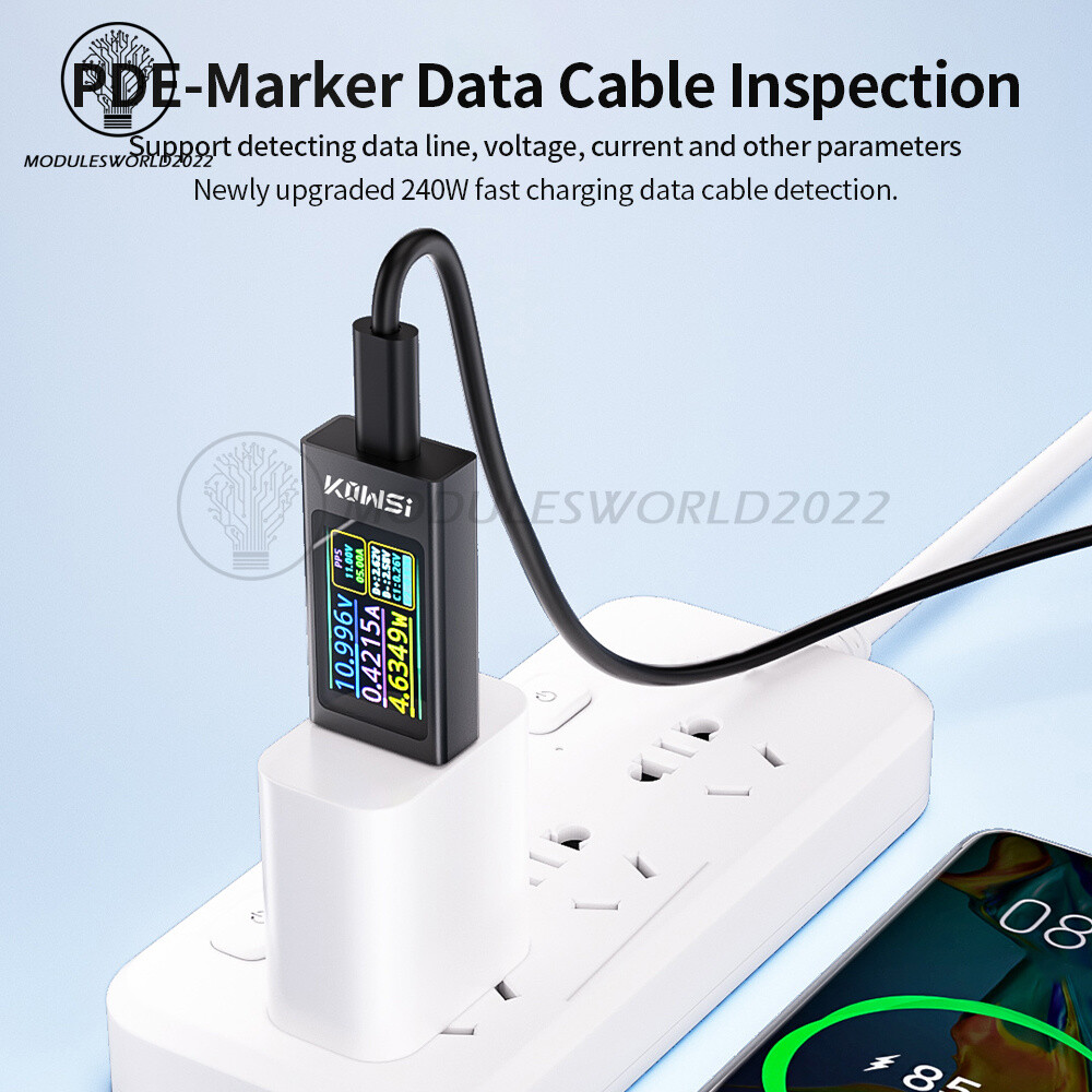 KWS-X1 Type-C Power Tester Voltage Current Meter USB-C Multimeter DC 4-30V 0-12A