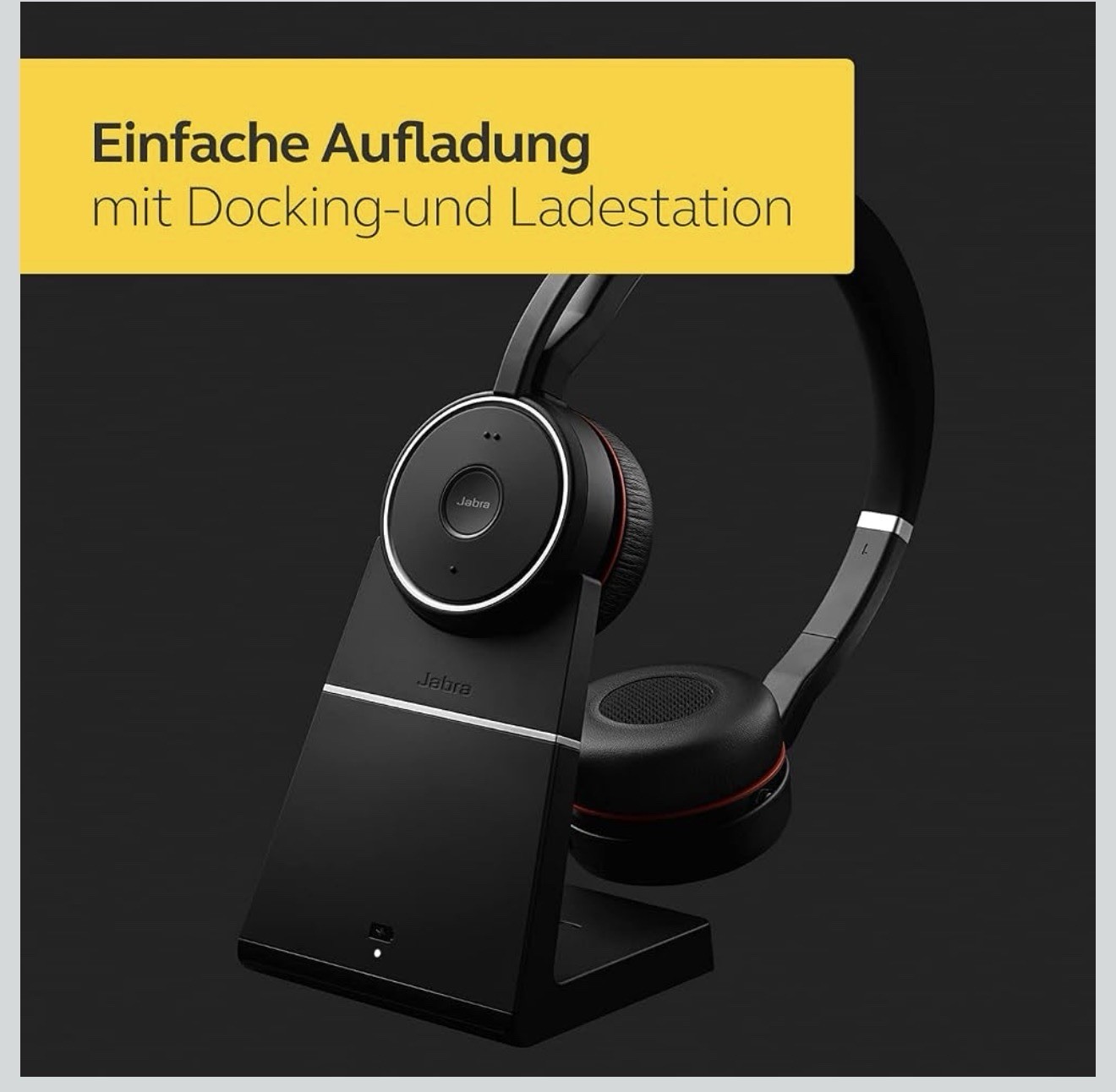 Jabra Evolve 75 MS Wireless Bluetooth Headset Link 370 USB Charging Stand ANC
