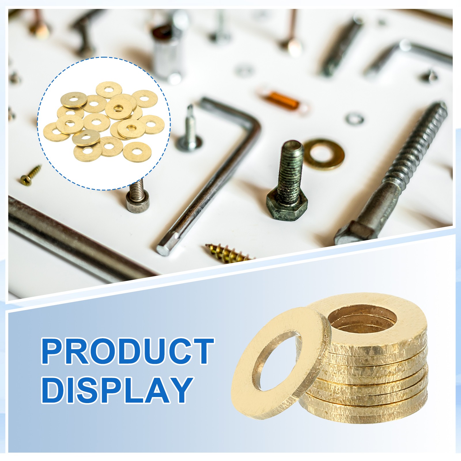 28Pcs Brass Flat Washer M6 6 x 18 x 1.5mm Fenders Washers Assortment