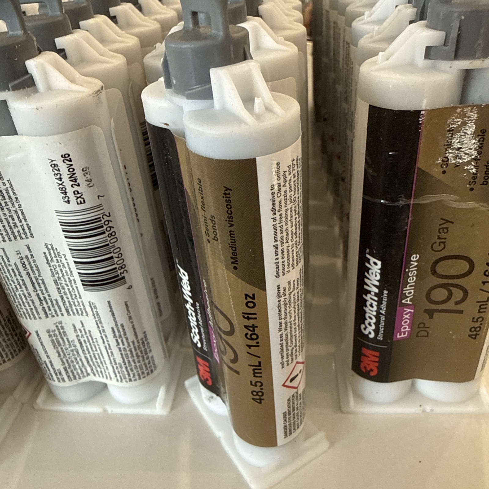 3M Scotch-Weld Epoxy Adhesive DP190 Gray 48.5mL – 1 each Expiration 11-24-2026