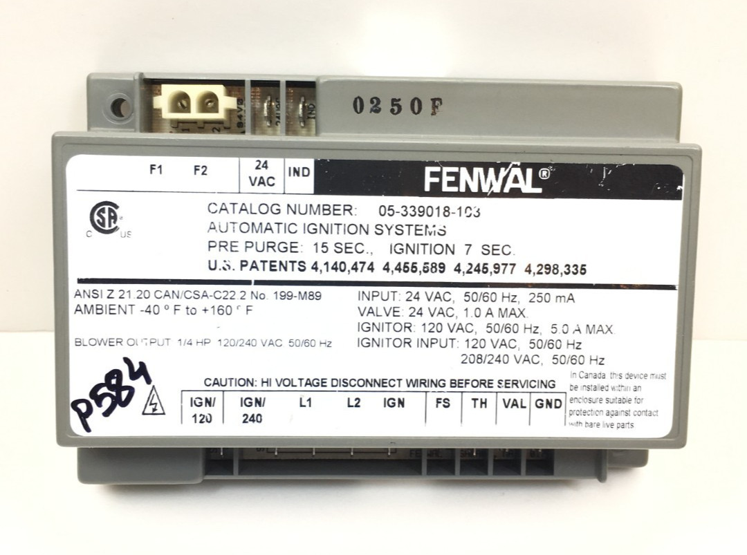 FENWAL 05-339018-103 Automatic Ignition Systems Control Module used #P584