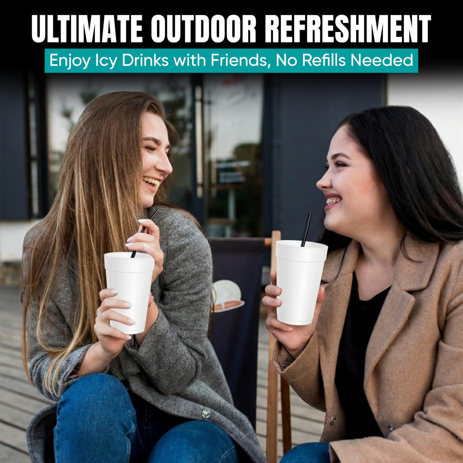 20 oz Insulated Foam Cups – 100 Pack, Durable Disposable Hot & Cold Beverage Cup