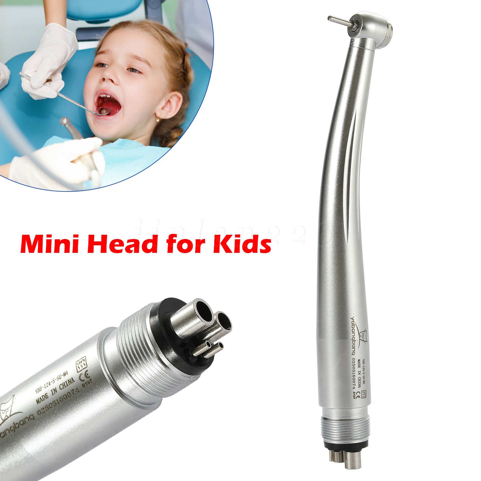 Yabangbang Dental Handpiece Small High Speed Turbine 4Hole NSK Style Mini Head