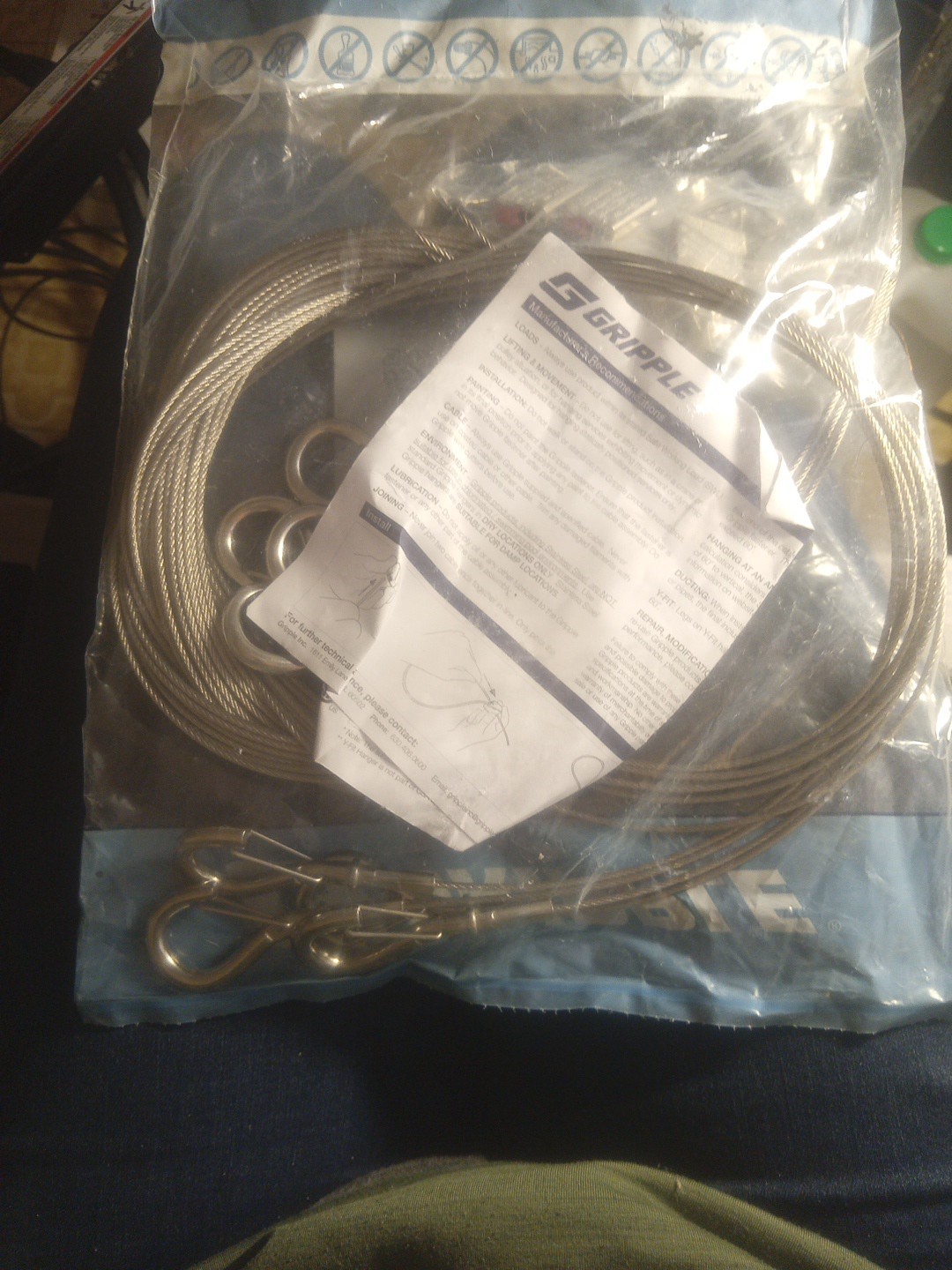 Gripple Stainless Hook Hanger No2 Pack/10 HF2-HS-10FT 100 LB Load *FREE S&H