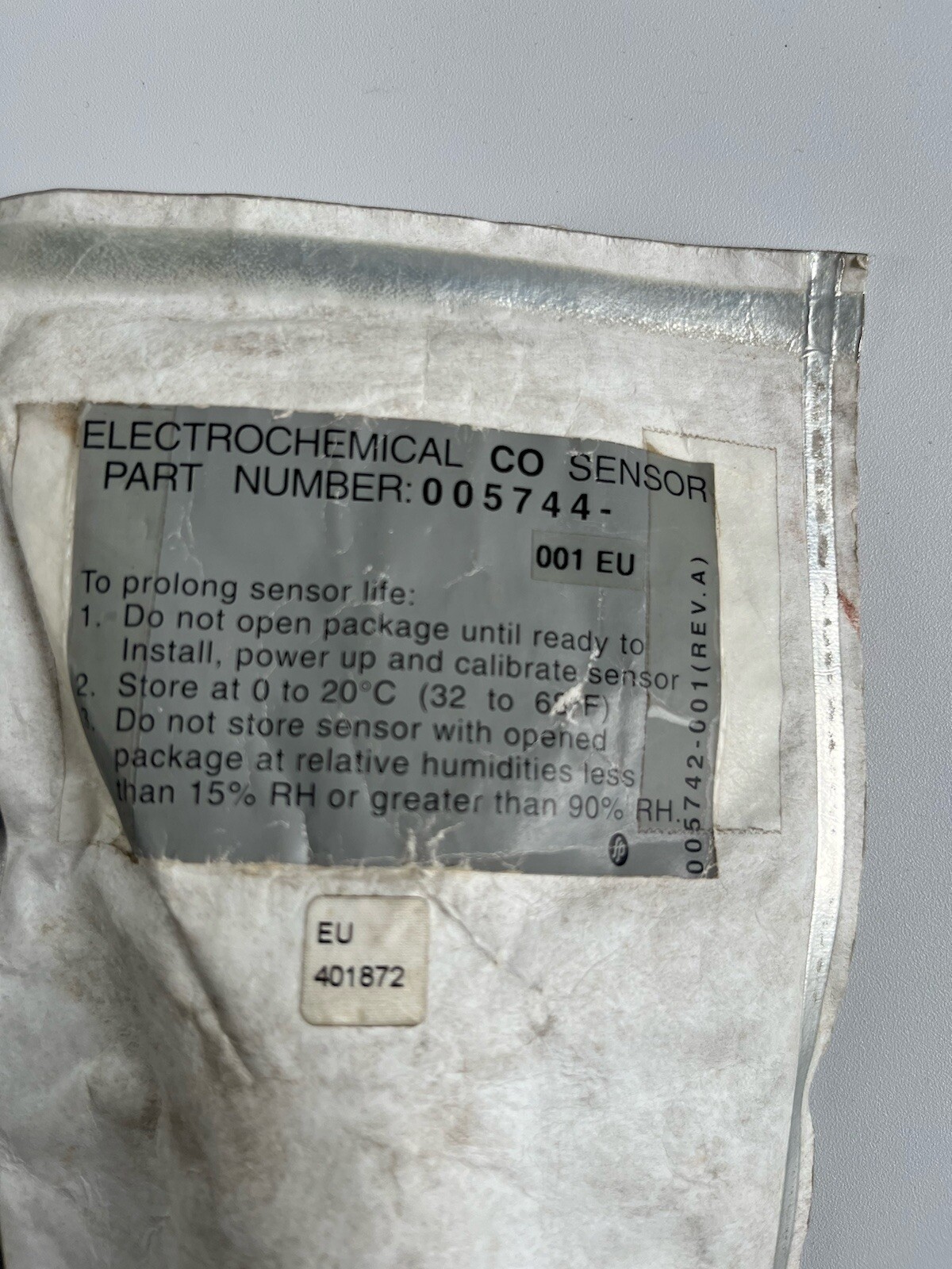 Det-tronics Electrochemical CO Sensor 005744-001 ASSY, EC CELL, CO, 0-100 PPM