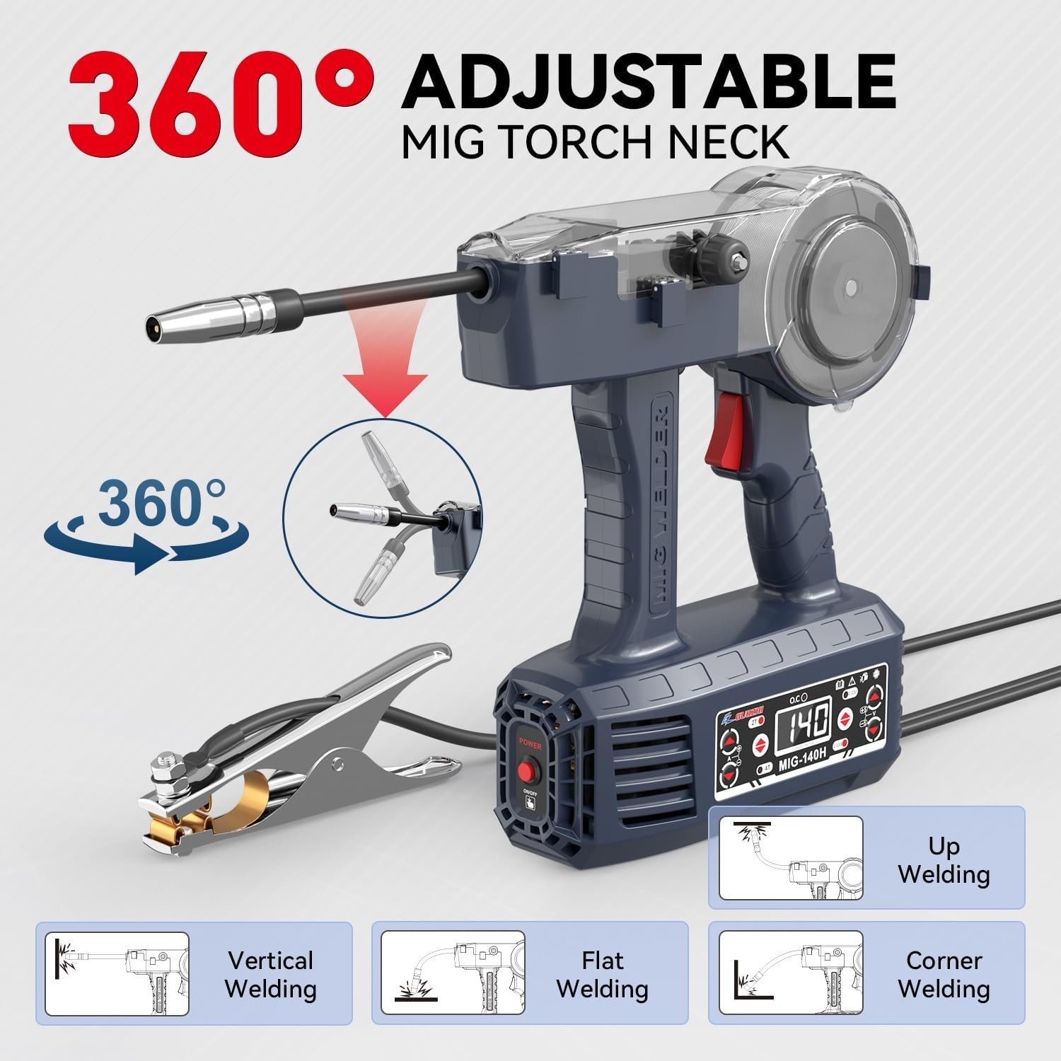 Handheld Flux Core MIG Welder 110V, 140A Portable Welding Machine,Inverter Wire