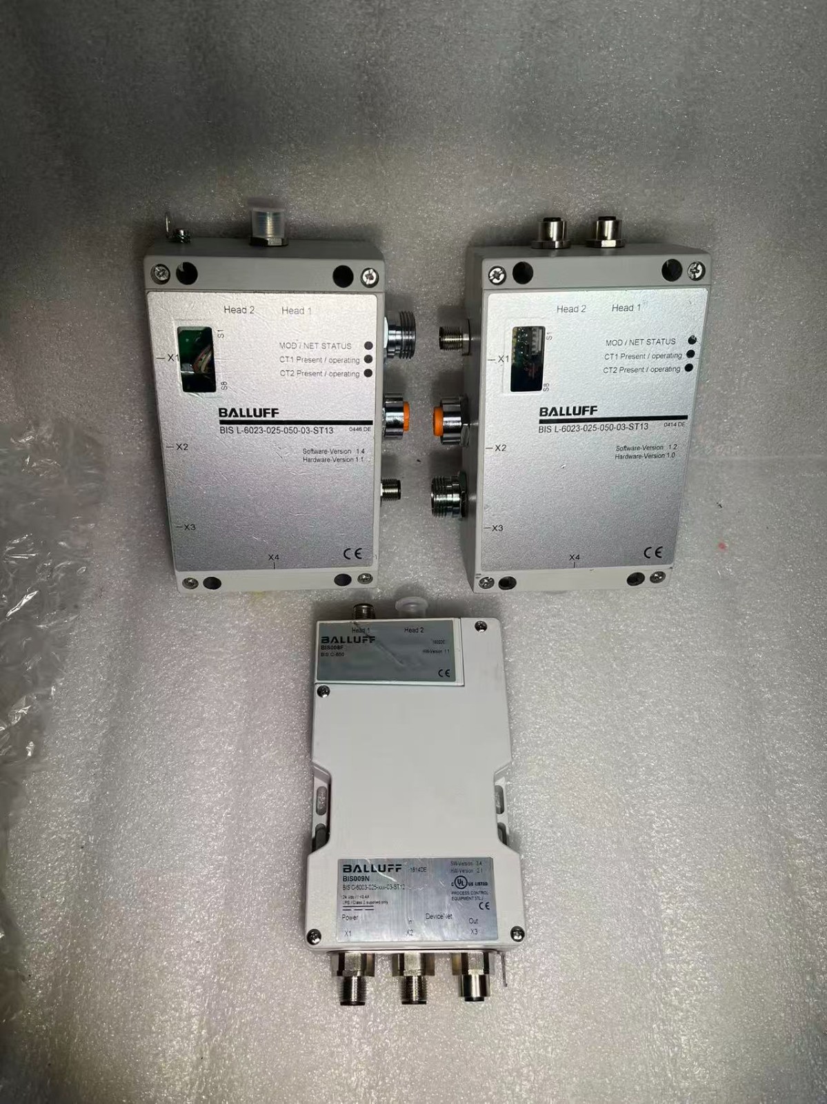 LOT OF 3, BALLUFF BIS L-6023-025-050-03-ST13 ,BIS008F ,BIS009N BIS C-6003-025