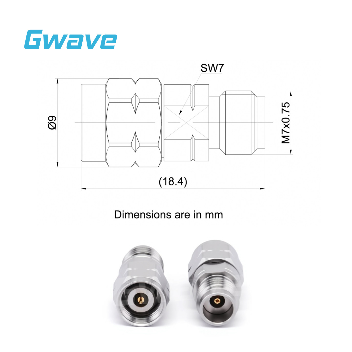 2.4mm Male to 2.4mm Female Adapter, DC – 50GHz