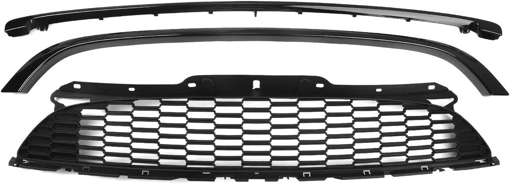 Car Front Bumper Grille Mesh + Frame Trim For Mini Cooper R55 R56 R57 R58