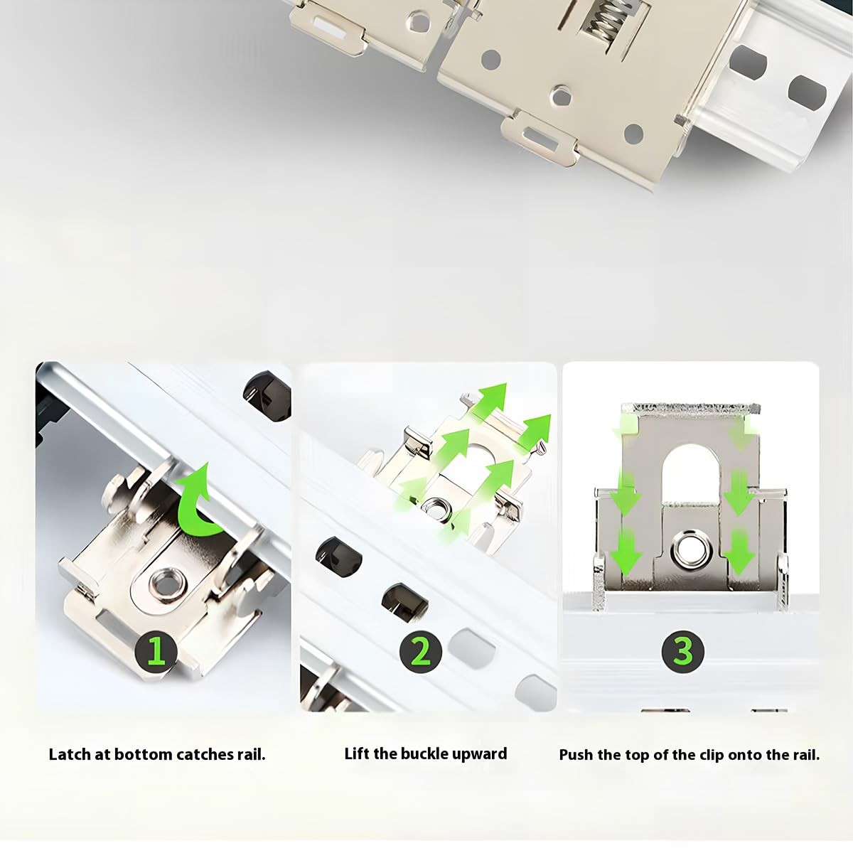 Din Rail Mounting Clip Kit 64mm Rail Mounting Bracket Buckle Single Phase SSR