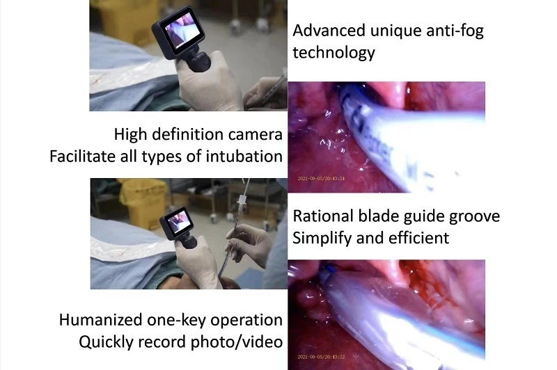 3.5″ Touch Screen Video Laryngoscope, Reusable Difficult Airway Blades, US Stock