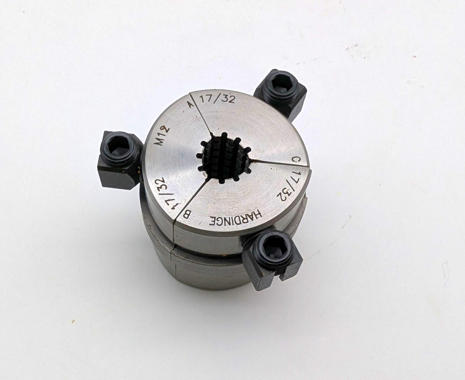 Hardinge M12 17/32″ Round Serrated Collet Pads 3-Segment for M12 Collet