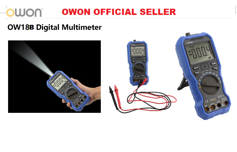 Owon OW18B multi-conne supported mobile app true RMS multimeter bluetooth+flashl