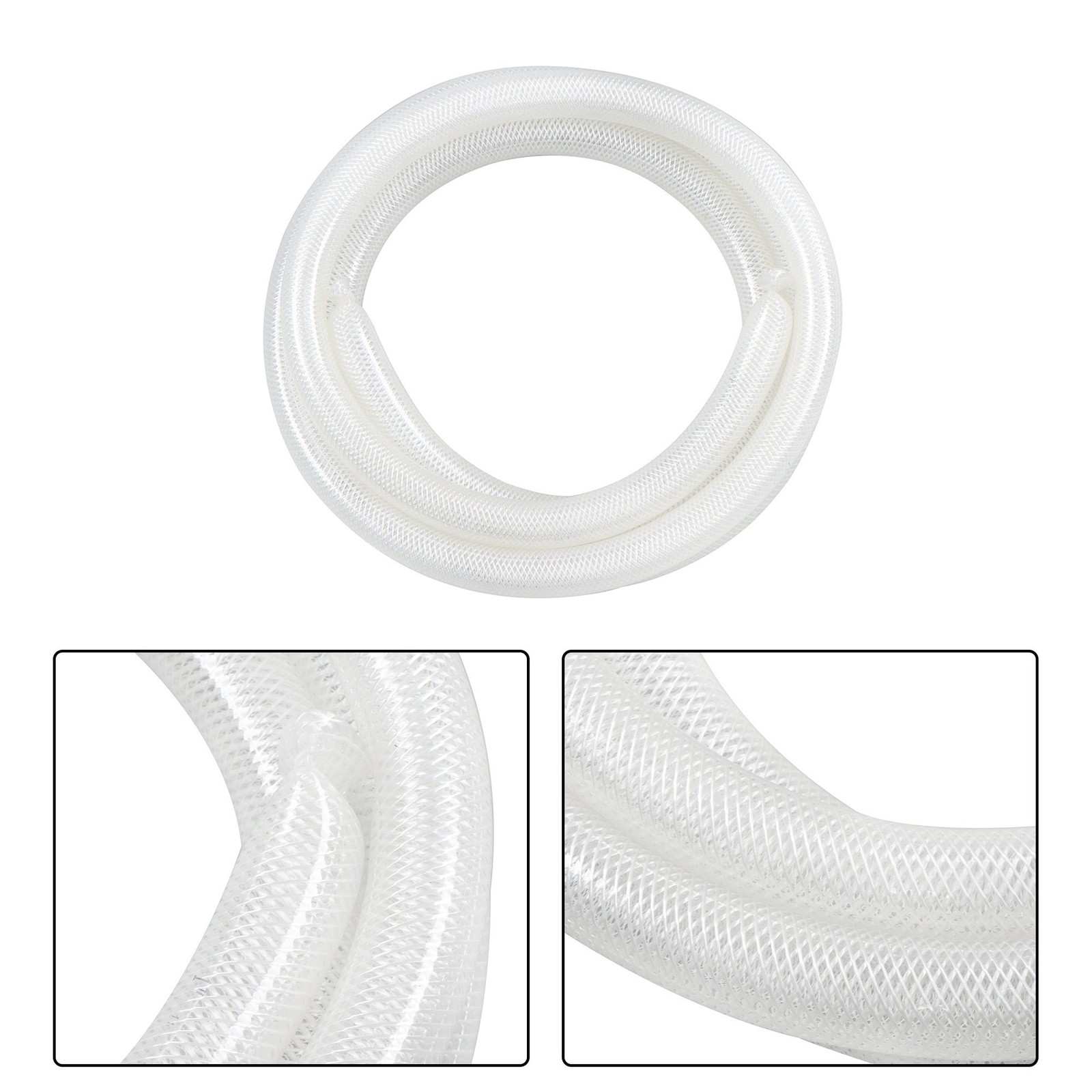 1″ ID x 1 1/4″ OD 10 Ft PVC Tube Braided Reinforced Tubing Flexible Hose Pipe