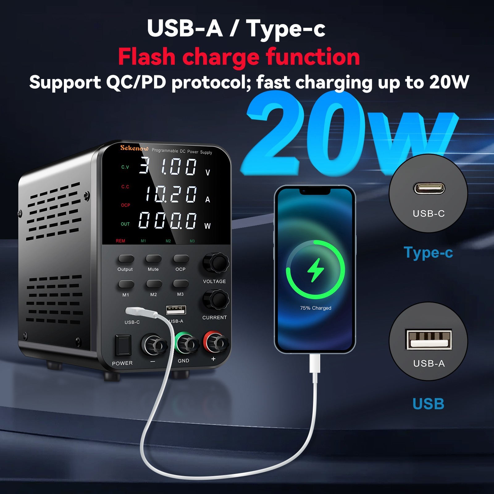 30V 10A Adjustable DC Power Supply Variable Output Bench Switching 300 Watts