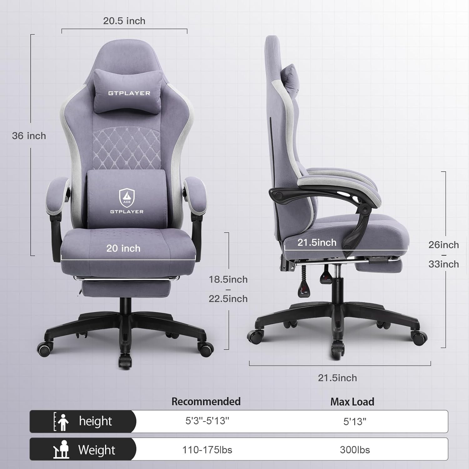 Gaming Chair, Computer Office Chair with Pocket Spring Cushion, Linkage Armre…