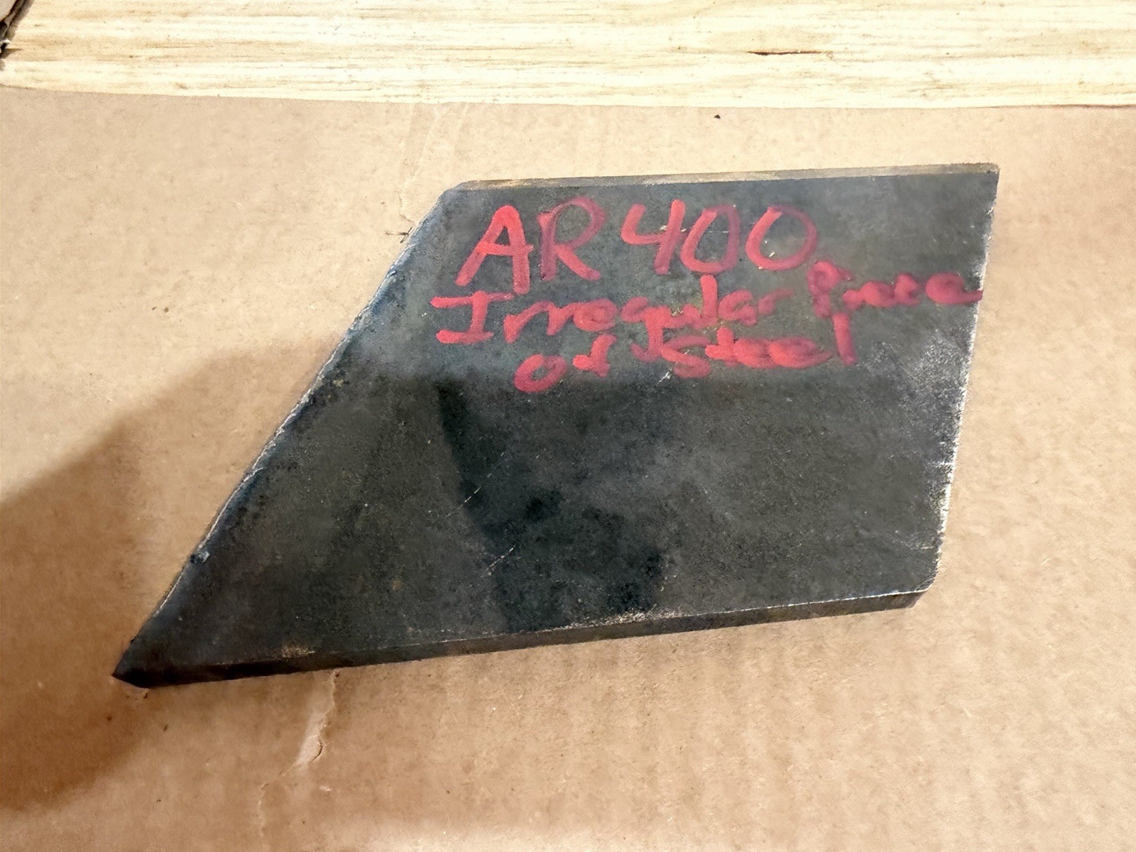 Irregular Piece of Abrasive Resistant Steel Plate – AR400 – 1/2” Thickness