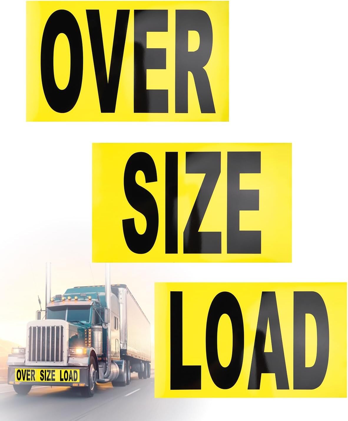 12″x 60″ 3 piece Magnetic Oversize Load Sign for Car Truck Van Safety Vehicles