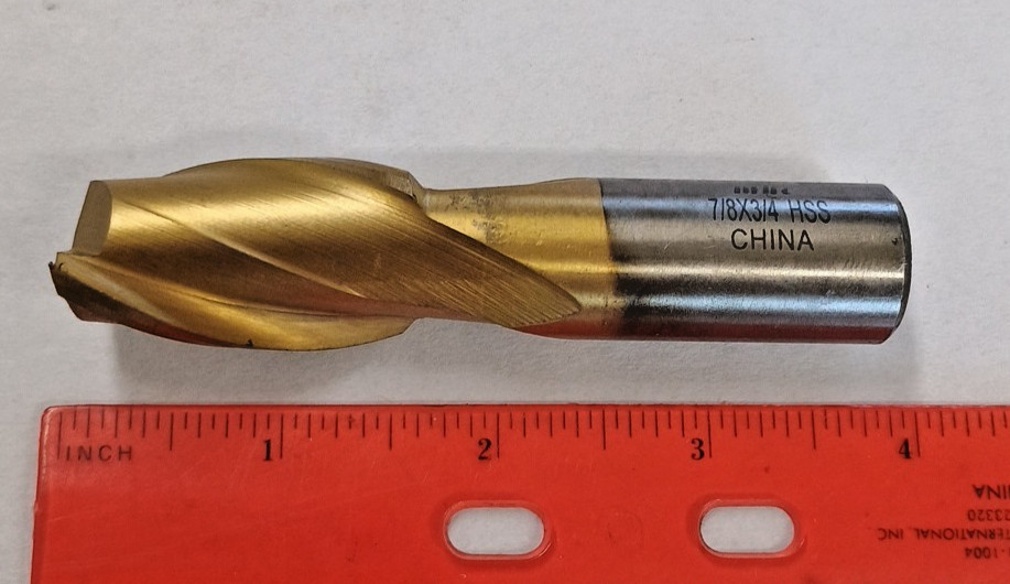MHC 7/8×3/4×1-1/2 Loc HSS Interstate End Mill Tin 2 FL