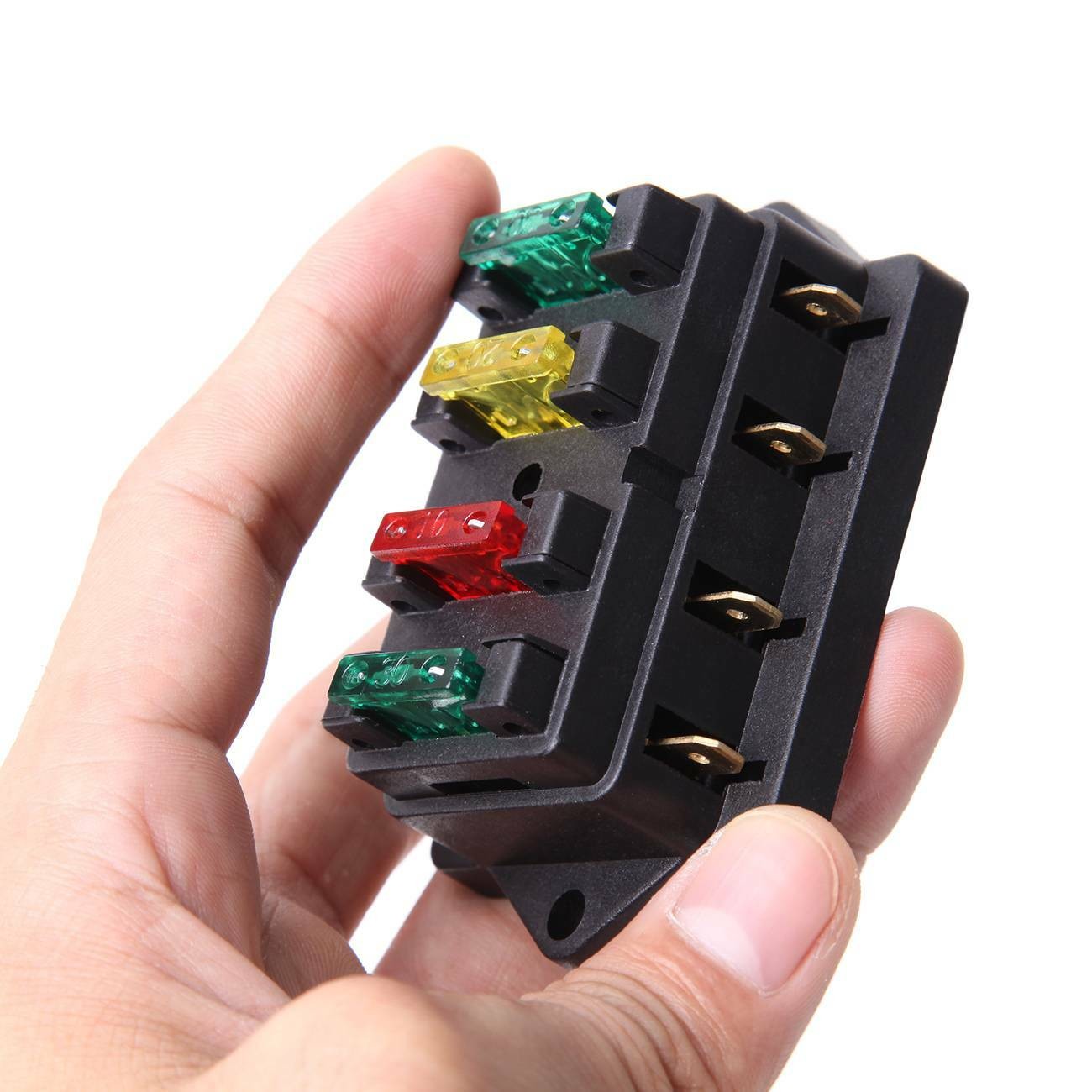 2*4Way Blade Fuse Box Holder Block Auto Universal For Car Marine Boat Motorcycle