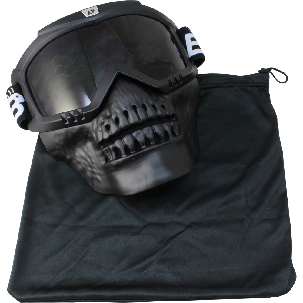 2 Birdz Eyewear Skullbird Detachable Skull Masks with Goggles Clear + Smoke Lens