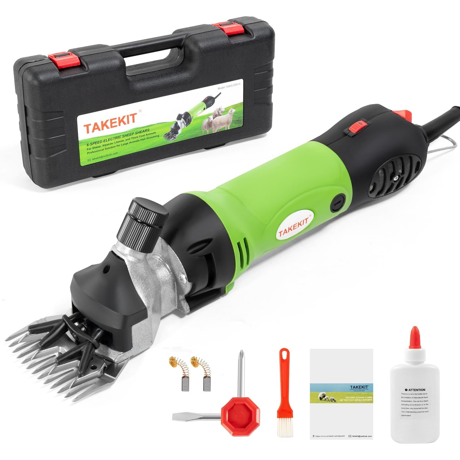 TAKEKIT Sheep Shears, 500W Professional Heavy Duty Sheep Clippers for Groomin…