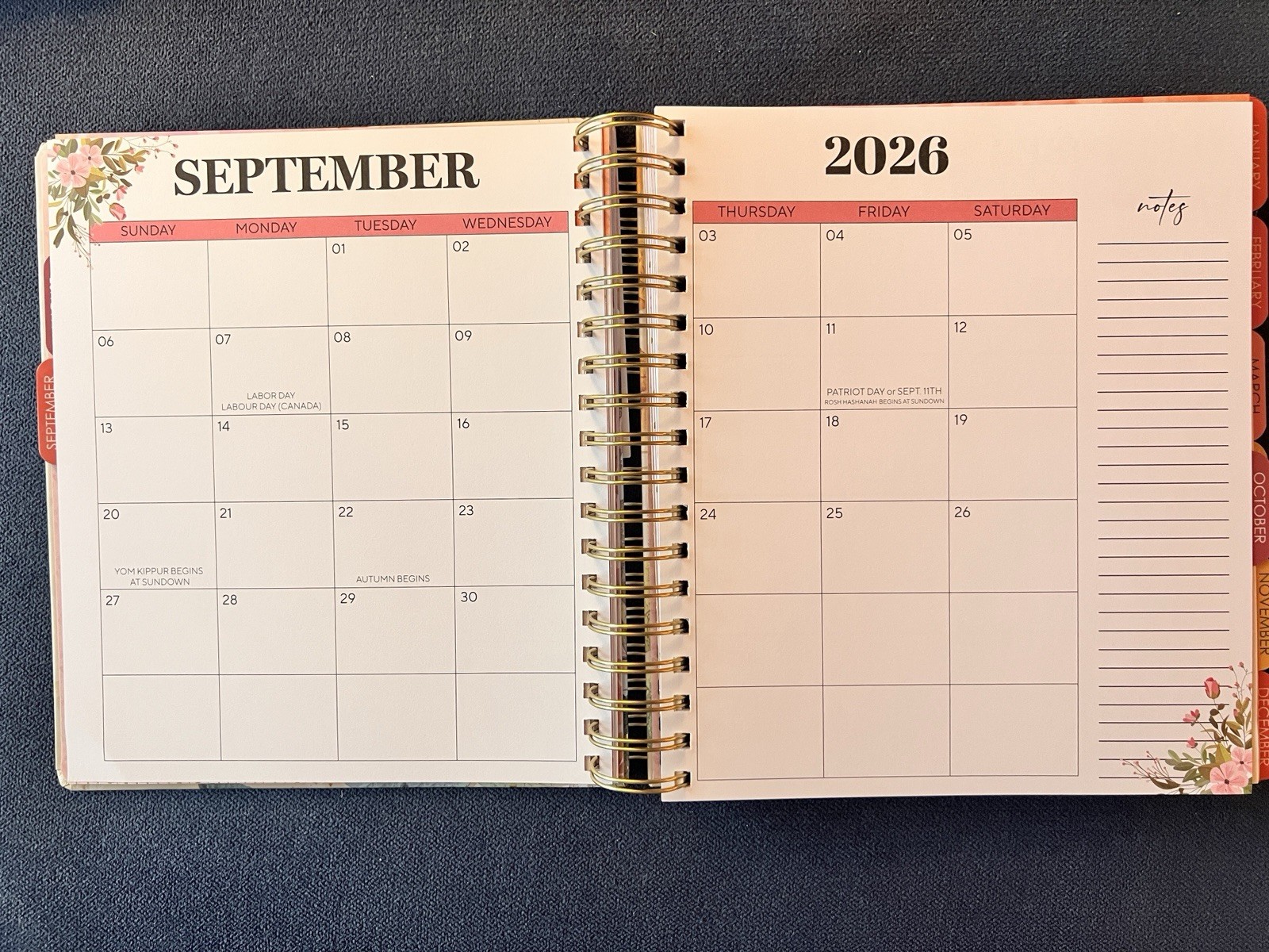 17 Month 2026-2027 Planner Scripture Weekly Planning Rose Flower Proverbs 16:3