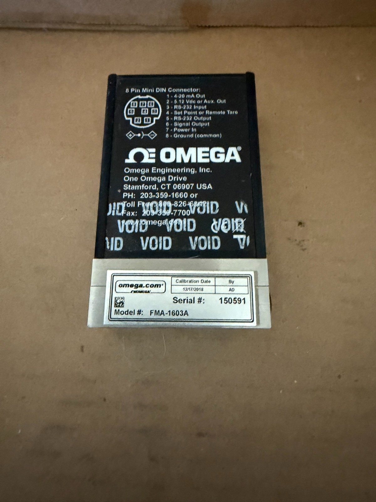 GOOD WORKING OMEGA FMA-1603A Mass Flow Meter / Controller RS232 4-20mA Output