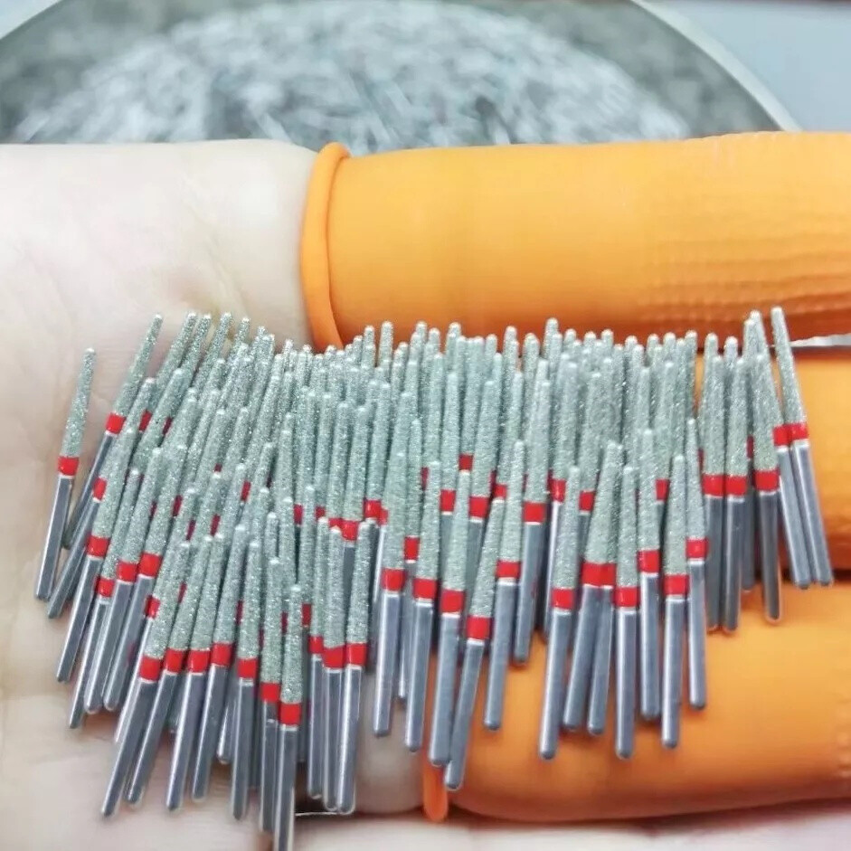 Wholesale FG Dental Diamond Burs Taper Round End Red Fine Grit TR-26F 100 PCS